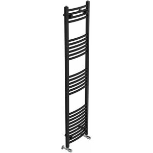 Belfry Heating Cano Curved Heated Towel Rail Radiator Bathroom Ladder Warmer Black 160cm H x 40cm W x 4.5cm D