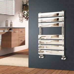 Belfry Bathroom Flat Panel Heated Towel Rail Radiator Bathroom Warmer Chrome 65cm H x 40cm W x 6.2cm D
