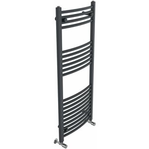 Belfry Heating Cano Curved Heated Towel Rail Radiator Bathroom Ladder Warmer Dark Grey 120cm H x 50cm W x 5.2cm D