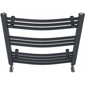 Belfry Heating Cano Curved Heated Towel Rail Radiator Bathroom Ladder Warmer Dark Grey 60cm H x 60cm W x 5.6cm D