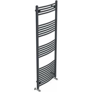Belfry Heating Cano Curved Heated Towel Rail Radiator Bathroom Ladder Warmer Dark Grey 160cm H x 60cm W x 5.6cm D
