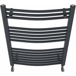 Belfry Heating Cano Curved Heated Towel Rail Radiator Bathroom Ladder Warmer Dark Grey 80cm H x 60cm W x 5.6cm D