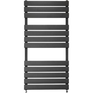 Belfry Bathroom Burruss Flat Panel Heated Towel Rail Ladder Warmer Heater Anthracite 120cm H x 45cm W x 6.2cm D