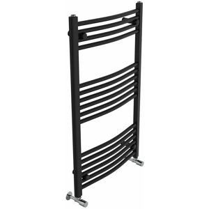 Belfry Heating Cano Curved Heated Towel Rail Radiator Bathroom Ladder Warmer Black 100cm H x 60cm W x 5.6cm D