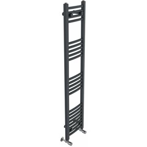 Belfry Heating Cano Curved Heated Towel Rail Radiator Bathroom Ladder Warmer Dark Grey 140cm H x 30cm W x 3.4cm D