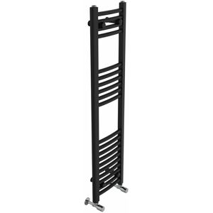 Belfry Heating Cano Curved Heated Towel Rail Radiator Bathroom Ladder Warmer Black 120cm H x 30cm W x 3.4cm D