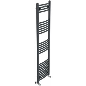 Belfry Heating Cano Curved Heated Towel Rail Radiator Bathroom Ladder Warmer Dark Grey 160cm H x 40cm W x 4.5cm D