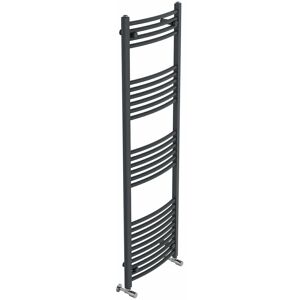 Belfry Heating Cano Curved Heated Towel Rail Radiator Bathroom Ladder Warmer Dark Grey 160cm H x 50cm W x 5.2cm D