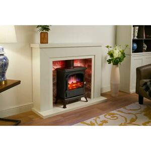 Castleton Fires & Fireplaces Farlington Electric Stove Suite gray/white 99.2 H x 120.0 W x 37.5 D cm