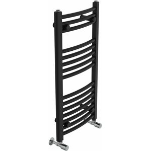 Belfry Heating Cano Curved Heated Towel Rail Radiator Bathroom Ladder Warmer Black 80cm H x 40cm W x 4.5cm D