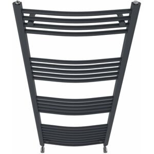 Belfry Heating Cano Curved Heated Towel Rail Radiator Bathroom Ladder Warmer Dark Grey 140cm H x 60cm W x 5.6cm D
