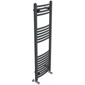 Belfry Heating Cano Curved Heated Towel Rail Radiator Bathroom Ladder Warmer Dark Grey 120cm H x 40cm W x 4.5cm D