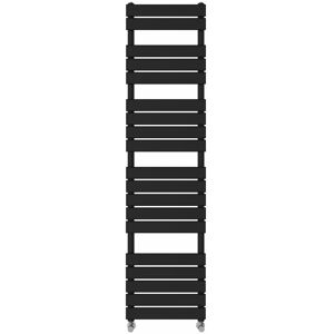 Belfry Bathroom Bathroom Flat Panel Heated Towel Rail Radiator Warmer Black 180cm H x 45cm W x 6.2cm D