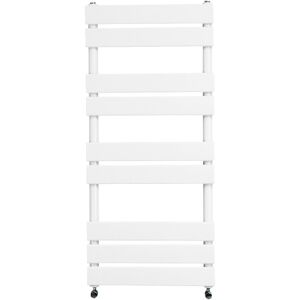 Belfry Bathroom Flat Panel Heated Towel Rail Radiator Bathroom Warmer White 100cm H x 45cm W x 6.2cm D