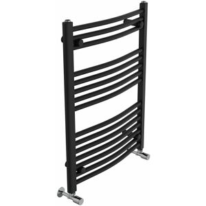 Belfry Heating Cano Curved Heated Towel Rail Radiator Bathroom Ladder Warmer Black 80cm H x 60cm W x 5.6cm D