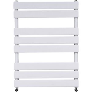Belfry Bathroom Flat Panel Heated Towel Rail Radiator Bathroom Warmer White 80cm H x 60cm W x 6.2cm D