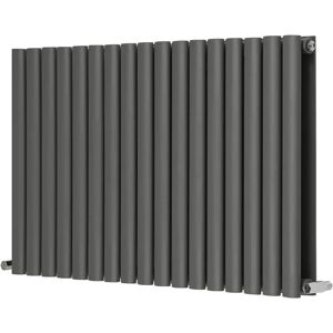 Belfry Heating Shirly Horizontal Double Oval Panel Radiator gray 60.0 H x 100.3 W cm