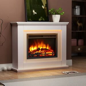 Castleton Fires & Fireplaces Mathilde Electric Fire white 82.5 H x 100.0 W x 27.9 D cm