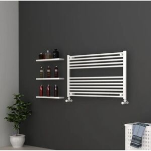 Belfry Heating Shaunna Horizontal Straight Towel Rail white 60.0 H x 100.0 W x 3.0 D cm