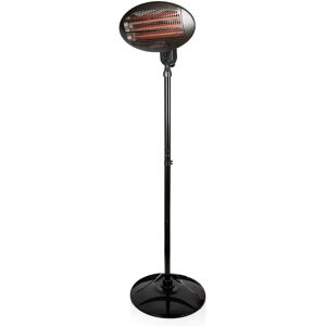 Warmlite Quartz Portable Patio Heater with 3 Heat Settings, 5000 Hour Lamp Life, 2000W, black 208.5 H x 50.0 W x 50.0 D cm