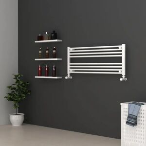 Belfry Heating Shaunta Horizontal Straight Towel Rail white 40.0 H x 100.0 W x 3.0 D cm