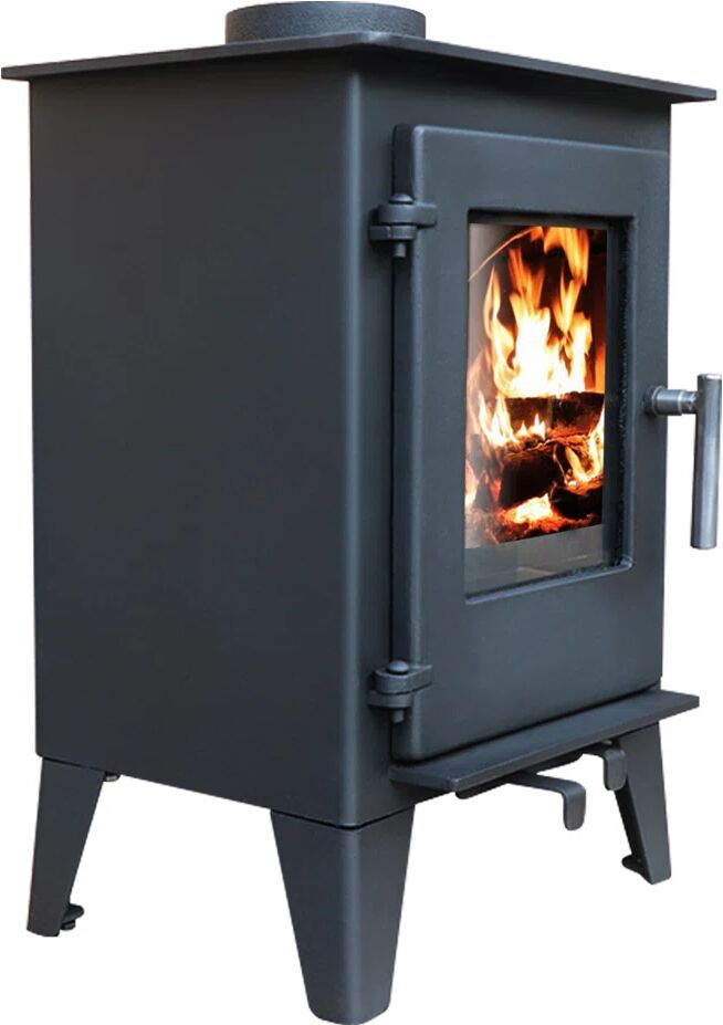 Ophelia & Co. Knott 5KW Multifuel Freestanding Stove Log Wood Burner Heating Fireplace black/brown/gray 58.3 H x 42.5 W x 33.5 D cm