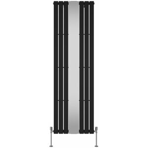 Belfry Heating Flat Single Panel Vertical Designer Mirror Radiator Black 1800cm H x 553cm W x 50cm D