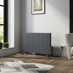 Ebern Designs Saheli Electric Wall Mounted Space Heater Anthracite 57.5cm H x 93.5cm W x 8cm D
