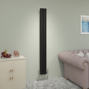Belfry Heating Gilchrist Vertical Traditional Column Radiator Black 1800mm x 202mm x 100mm