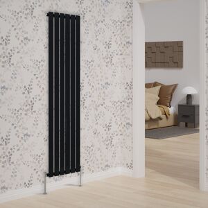 Belfry Heating Briscoe Vertical Single Flat Panel Radiator Black 180cm H x 40.8cm W x 5.2cm D