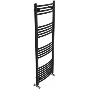 Belfry Heating Cano Curved Heated Towel Rail Radiator Bathroom Ladder Warmer Black 140cm H x 50cm W x 5.2cm D