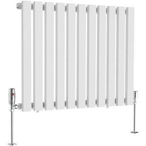 17 Stories Ipolito Single Panel D-Shape Horizontal Designer Radiator White 60cm H x 76cm W