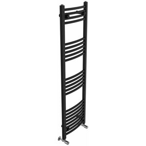 Belfry Heating Cano Curved Heated Towel Rail Radiator Bathroom Ladder Warmer Black 140cm H x 40cm W x 4.5cm D