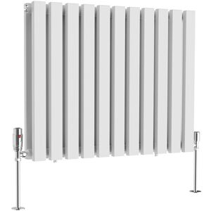 17 Stories Ipolitas Double Panel D Shape Horizontal Designer Radiator White 60cm H x 76cm W