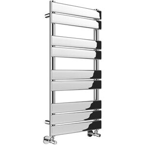 Belfry Bathroom Flat Panel Heated Towel Rail Radiator Bathroom Warmer Chrome 100cm H x 45cm W x 6.2cm D