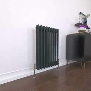 Ebern Designs Traditional 2 3 Column Radiator Cast Iron Style Heating Anthracite 60cm H x 42.5cm W x 7cm D