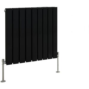 Belfry Heating Shonda Horizontal Double Flat Panel Radiator Normal Black 60cm H x 61.2cm W
