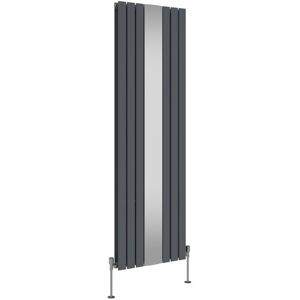 Belfry Heating Flat Double Panel Vertical Designer Mirror Radiator Anthracite 1800cm H x 553cm W x 64cm D