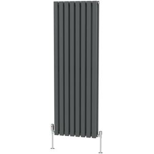 Ebern Designs Genris Vertical D-Shape Radiator Anthracite 160cm H x 55cm W