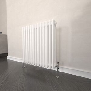 Ebern Designs Traditional 2 3 Column Radiator Cast Iron Style Heating White 60cm H x 60.5cm W x 10cm D