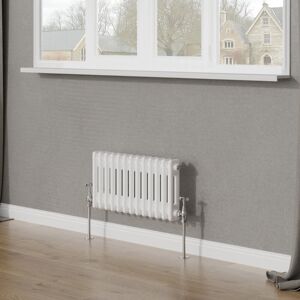 Belfry Heating Tryphosa Traditional 2 Column Horizontal Designer Radiator White 30cm H x 60.5cm W