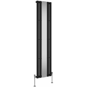 Belfry Heating Flat Single Panel Vertical Designer Mirror Radiator Black 1800cm H x 417cm W x 50cm D