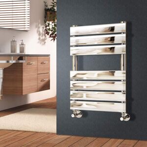 Belfry Bathroom Flat Panel Heated Towel Rail Radiator Bathroom Warmer Chrome 65cm H x 50cm W x 6.2cm D