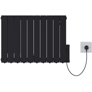 Ebern Designs Saheli Electric Wall Mounted Space Heater Black 57.5cm H x 85.5cm W x 8cm D