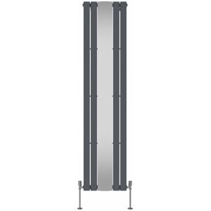 Belfry Heating Flat Single Panel Vertical Designer Mirror Radiator Anthracite 1800cm H x 417cm W x 50cm D