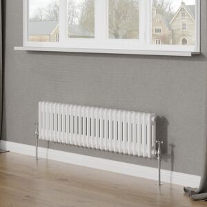 Belfry Heating Tryphosa Traditional 2 Column Horizontal Designer Radiator White 30cm H x 119cm W
