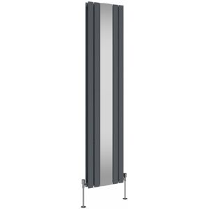 Belfry Heating Flat Double Panel Vertical Designer Mirror Radiator Anthracite 1800cm H x 417cm W x 64cm D