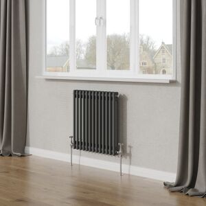 Belfry Heating Tryphosa Traditional 2 Column Horizontal Designer Radiator Anthracite 60cm H x 60.5cm W