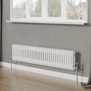 Belfry Heating Tryphosa Traditional 2 Column Horizontal Designer Radiator White 30cm H x 146cm W