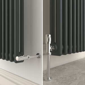 Ebern Designs Traditional 2 3 Column Radiator Cast Iron Style Heating Anthracite 60cm H x 146cm W x 7cm D